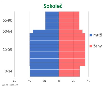Obyvatelé podle věku a pohlaví - Sokoleč